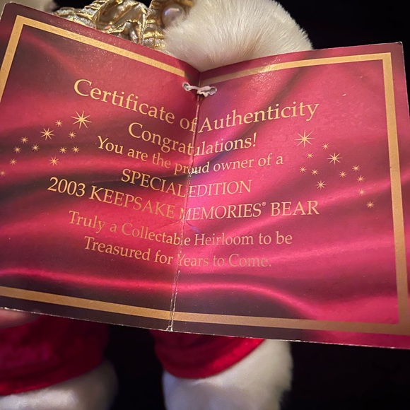Dan Dee 2003 Keepsake Memories Bear Limited Edition Red Male Christmas Bear - Picture 7 of 11